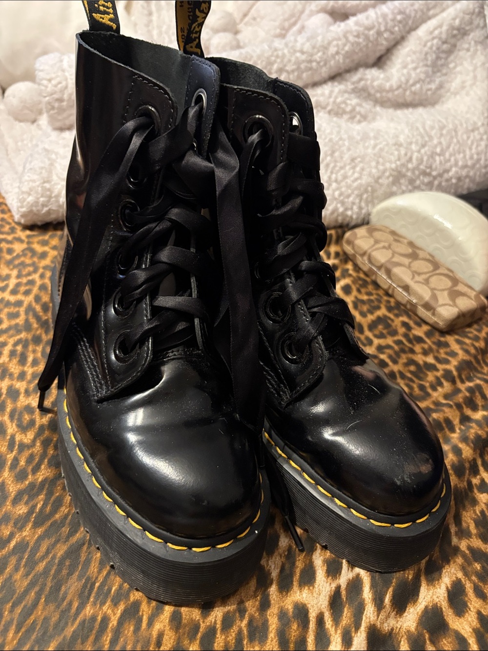 Dr. Martens Black Platform Lace-Up Women's Boots